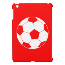 Mini caso de fútbol del iPad rojo del balón