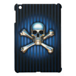 Mini caso del cromo del iPad azul del cráneo y de 