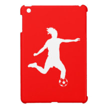 Mini caso del fútbol del iPad rojo de la silueta