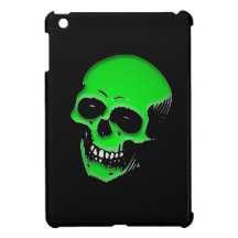 Mini caso del iPad del cráneo verde de Glo