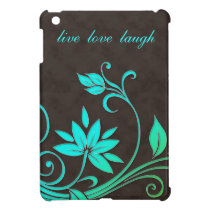 Mini caso del iPad floral del verde azul fundas ipad mini