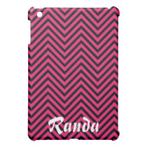 Mini caso del iPad rosado y negro de Chevron fundas ipad mini