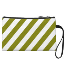 Mini embrague de la raya verde oliva y blanca