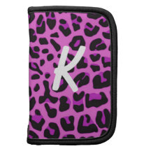 Mini folio del estampado leopardo rosado planificador