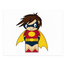 Mini postal linda del super héroe