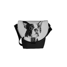 MINI TOTE/MESSENGER BOLSO DE BOSTON BULL TERRIER BOLSA DE MENSAJERÍA