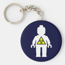 Minifig blanco con el logotipo de Radioation Llavero Personalizado