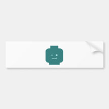 Minifig que guiña la cabeza cerca modifica mi Mini Etiqueta De Parachoque