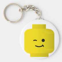 Minifig que guiña la cabeza llavero personalizado
