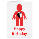 Minifig rojo con 1 x 1 tarjeta del feliz cumpleaño