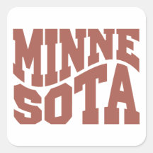 Minnesota Calcomania Cuadradas Personalizadas