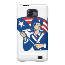 Minuteman americano del patriota con la bandera re galaxy SII funda