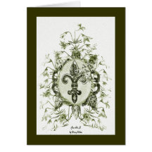 Mirada antigua Fleur De Li Card Tarjeton