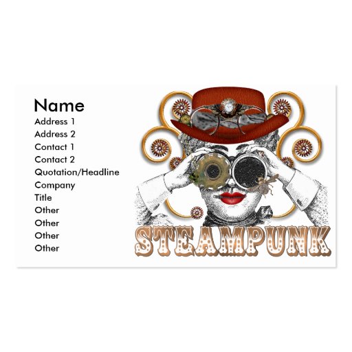 mirada de arte steampunked del collage del steampu tarjetas de visita