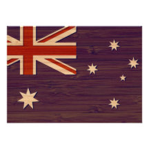 Mirada de bambú y bandera grabada del australiano  invitación personalizada