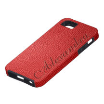 Mirada de cuero natural de los tonos del rojo iPhone 5 Case-Mate cárcasas