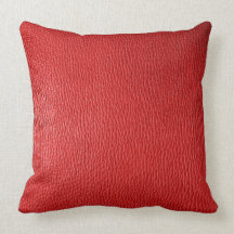 Mirada de cuero natural roja cojines