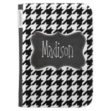 Mirada de la pizarra del vintage; Houndstooth negr