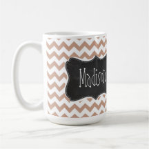 Mirada de la pizarra del vintage; Modelo de Brown  Tazas