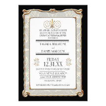 Mirada del cordón del oro n del estilo de Nouveau  Invitación