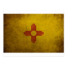Mirada del Grunge de la bandera de New México Tarjeta Postal