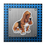 Mirada del metal; Basset Hound Azulejos Ceramicos