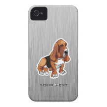 Mirada del metal; Basset Hound Case-Mate iPhone 4 Fundas