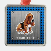 Mirada del metal; Basset Hound Ornamente De Reyes