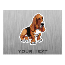 Mirada del metal; Basset Hound Tarjetas Postales