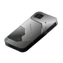 Mirada-Monograma de aluminio cepillado gris oscuro iPhone 4 Carcasa