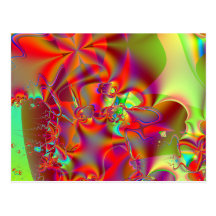 Mirador I · Arte del fractal · Rojo y verde Postal