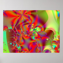Mirador I · Arte del fractal · Rojo y verde Posters