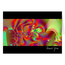 Mirador I · Arte del fractal · Rojo y verde Tarjeta