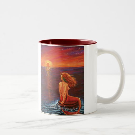 Mirando la puesta del sol - taza del arte de la si