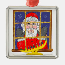 Mirar a escondidas el ornamento de Santa Ornaments Para Arbol De Navidad