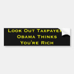 Mire hacia fuera a los ricos de TaxpayersObama Thi Pegatina De Parachoque