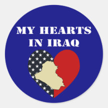 Mis corazones en Iraq Pegatina