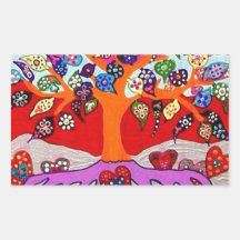 Mis flores del corazón para usted árbol de la vida pegatinas  