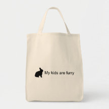Mis niños son bolso peludo (del conejito) bolsas de mano