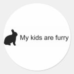 Mis niños son pegatinas peludos (del conejito)