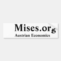 Mises.org, economía austríaca pegatina de parachoque