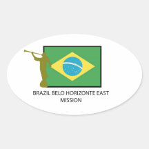 MISIÓN DEL ESTE LDS DEL BRASIL BELO HORIZONTE CALCOMANÍAS DE ÓVALES