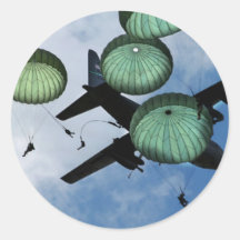 Misión total del salto, paracaídas, ejército ameri pegatinas  