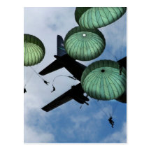 Misión total del salto, paracaídas, ejército ameri postal