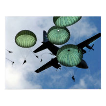 Misión total del salto, paracaídas, ejército ameri tarjetas postales