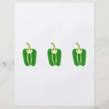 Mitad de un paprika Verde Tarjetas Publicitarias