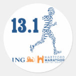Mitad-Maratón de Hartford: 13,1 Pegatinas Redondas