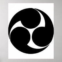 Mitsudomoe de Hidari, Japón Posters