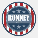 Mitt Romney 2012 - barras y estrellas retras Pegatina Redonda