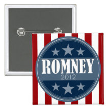 Mitt Romney - barras y estrellas retras Pin